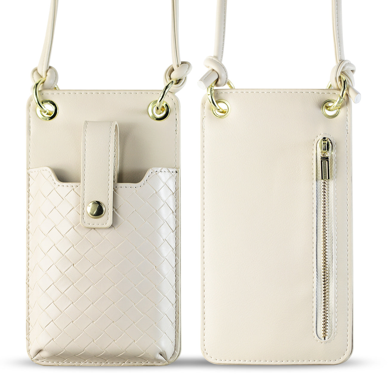 Reiko Leather Crossbody Phone Wallet Large Purse In White•?ö7.0 INCH)